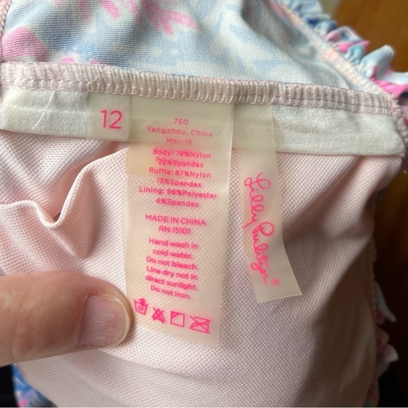 Lilly Pulitzer Ruffled Swim Top Size 12 - Picture 3 of 4